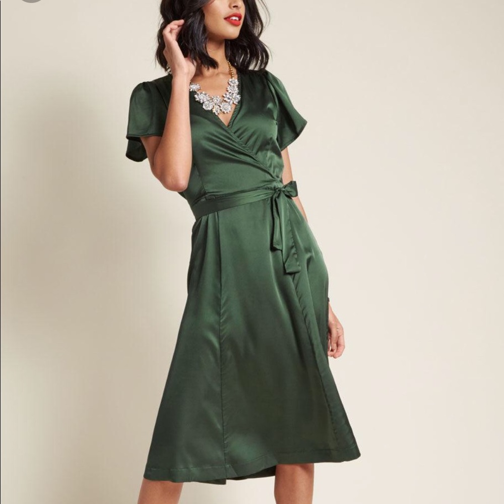 Louche green tea dress